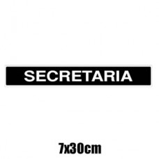 Placa de Informação Preta Secretária 7x30cm A416 Acesso
